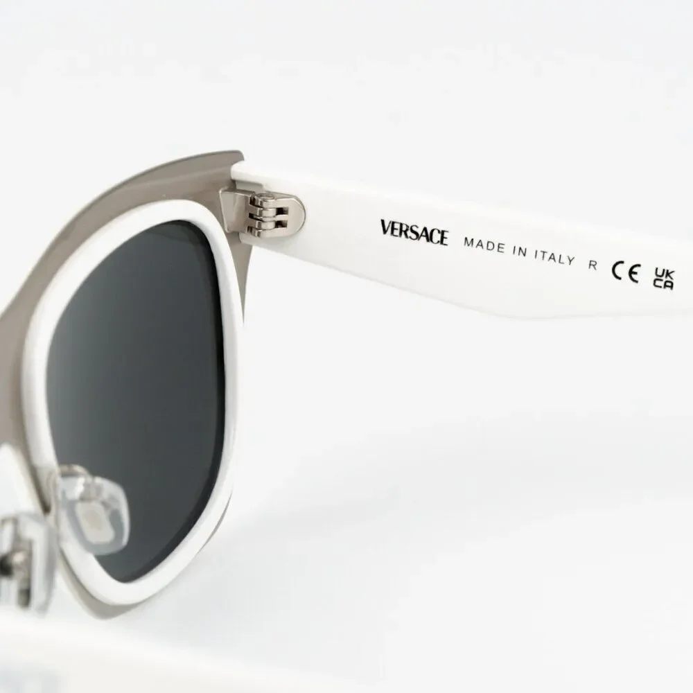 SALE! NEW Versace VE2272 314/87 White Dark Grey Square Women Sunglasses